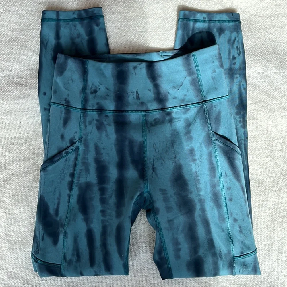 LULULEMON by Athleta Invigorate high rise tight 25” tie dye leggings w pockets 2